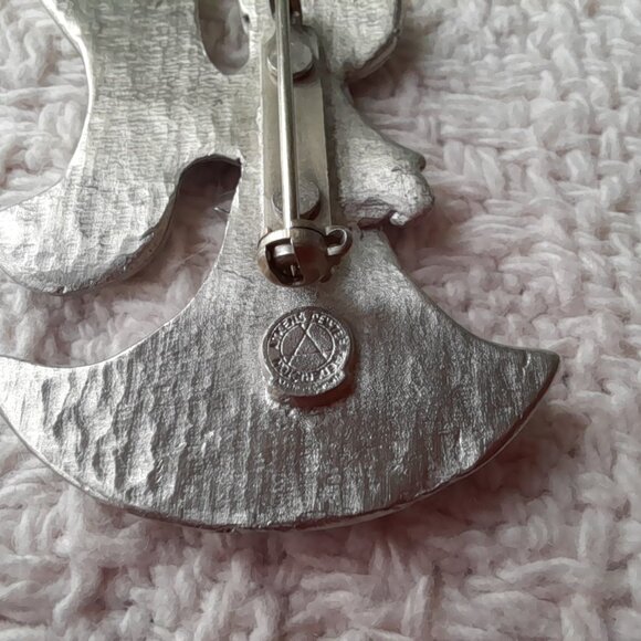 Vintage Angel Brooch Aitkens Pewter Puffy Silver Tone - Picture 12 of 16